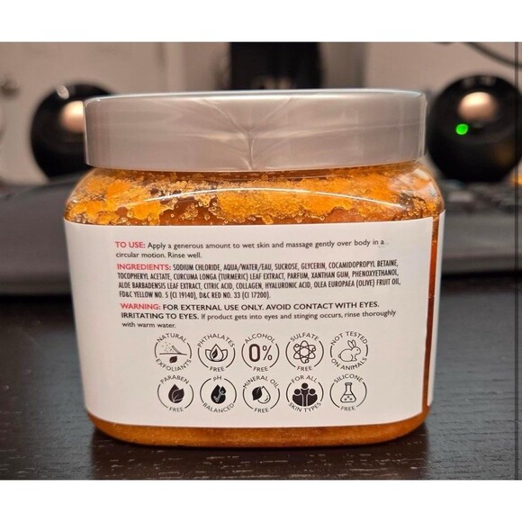 Turmeric + Collagen Exfoliating Body Scrub w/ Brown Sugar & Vitamin E - 21 oz - Picture 5 of 10